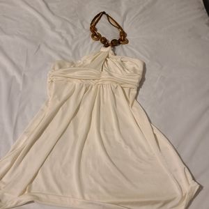 Creme halter top with Jeweled Neckline